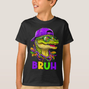 Alligator Bruh Mardi Gras Costume Carnival Teens B T-Shirt