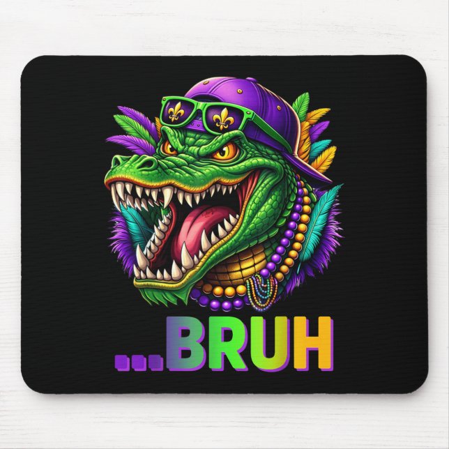 Alligator Bruh Mardi Gras Costume Men Women Kids  Mousepad (Vorne)