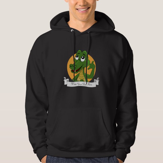 Alligator-Cartoon Hoodie (Vorderseite)