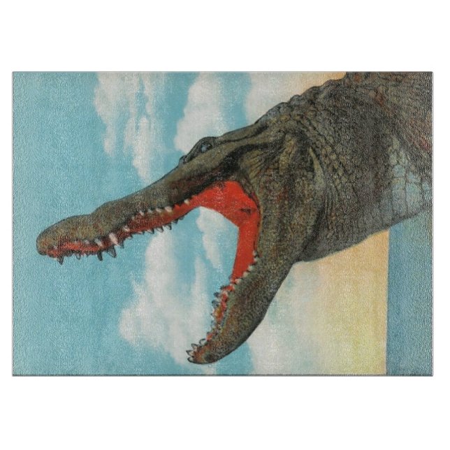 Alligator Chomp Cutting Board 15"x11" Schneidebrett (Vorderseite)