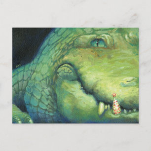 Alligator Christmas Card Feiertagspostkarte