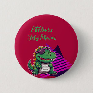 Alligator Cool Kawaii Retro Vibe Babydusche Button