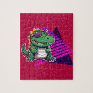 Alligator Cool Kawaii Retro Vibe Babydusche Puzzle