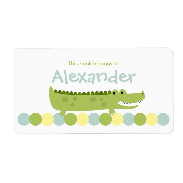 Alligator Crocodile Buchzeichen Label - Buchungspl (Vorne)