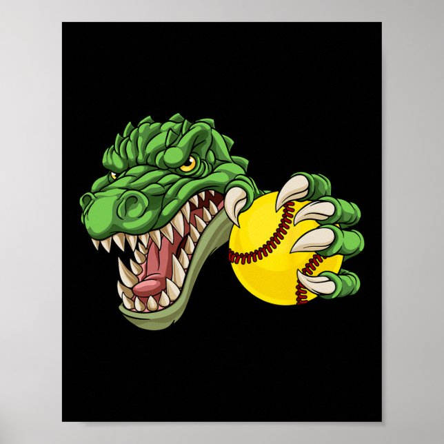 Alligator Crocodile Dinosaur Softll Character  Poster (Vorne)