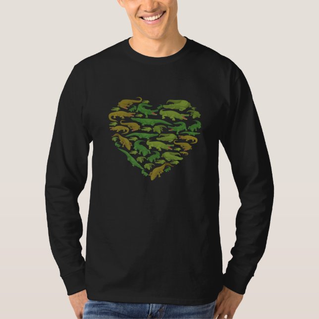 Alligator Crocodile Gator Animal Heart Men Women K T-Shirt (Vorderseite)