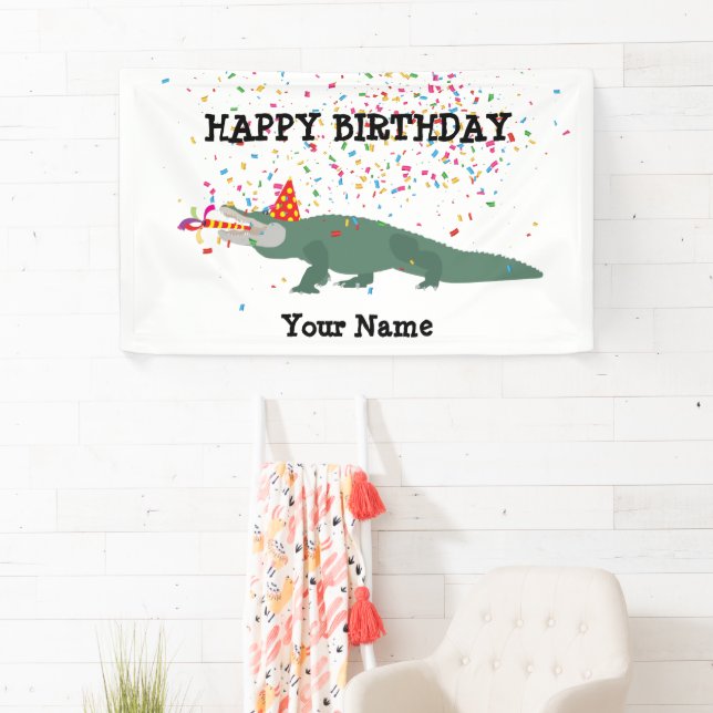 Alligator Crocodile - Tiere Geburtstagsparty Banner (Insitu)
