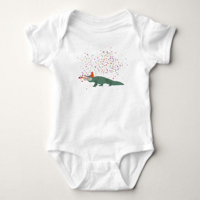 Alligator Crocodile - Tiere mit Party Baby Strampler (Vorderseite)