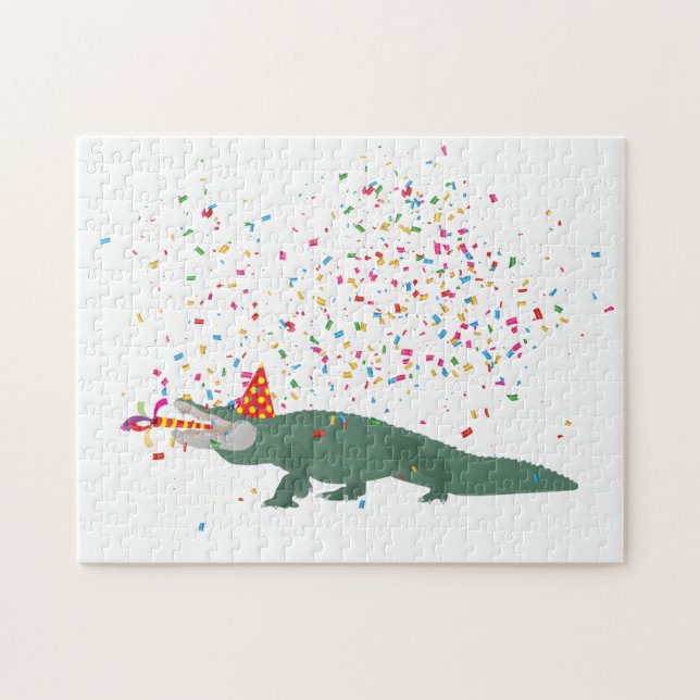 Alligator Crocodile - Tiere mit Party Puzzle (Horizontal)