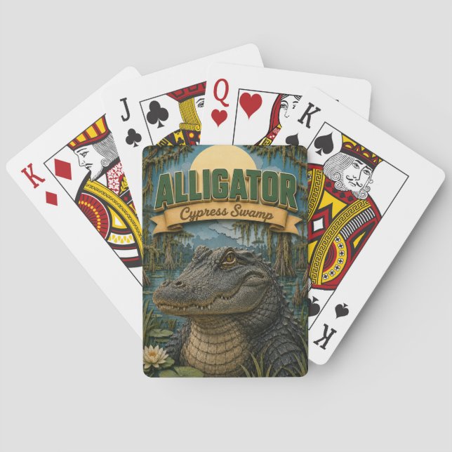Alligator Cypress Sumpf POPCUT Spielkarten (Rückseite)