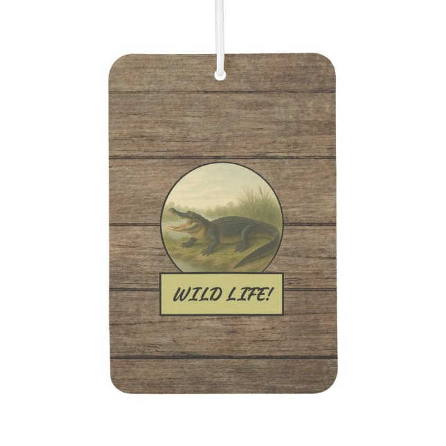Alligator Dark Wood Grain Auto/Truck Air Freshener Autolufterfrischer (Vorderseite)