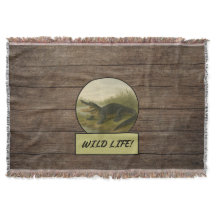 Alligator Dark Wood Throw Blanket