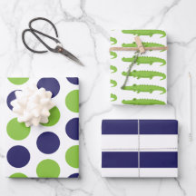 Alligator Dots Rugby Stripes Geschenkblätter