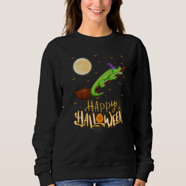 Alligator-Fahrt Hexe Schrotflinte Alligator Hallow Sweatshirt (Vorderseite)