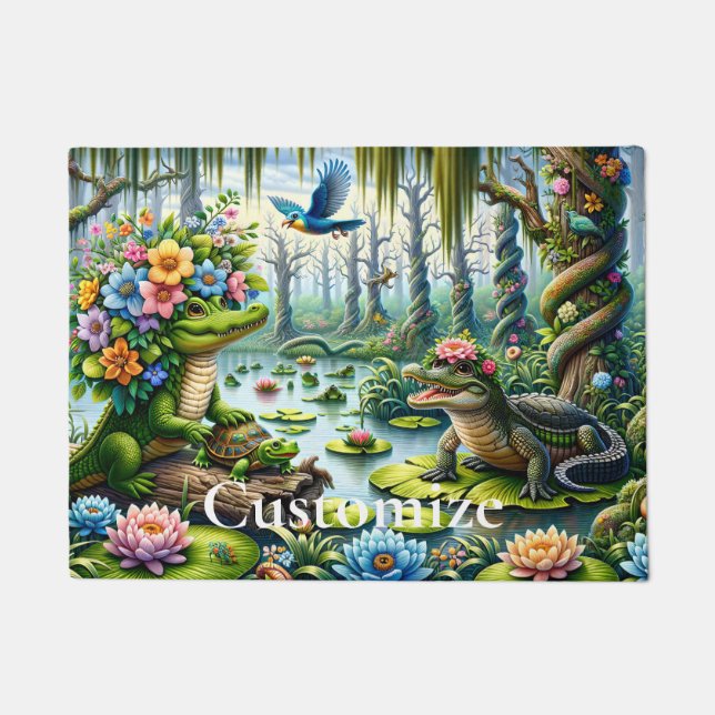 Alligator Fantasy Sumamp Thunder_Cove Fußmatte (Vorderseite)