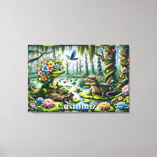 Alligator Fantasy Sumamp Thunder_Cove Leinwanddruck (Vorderseite)