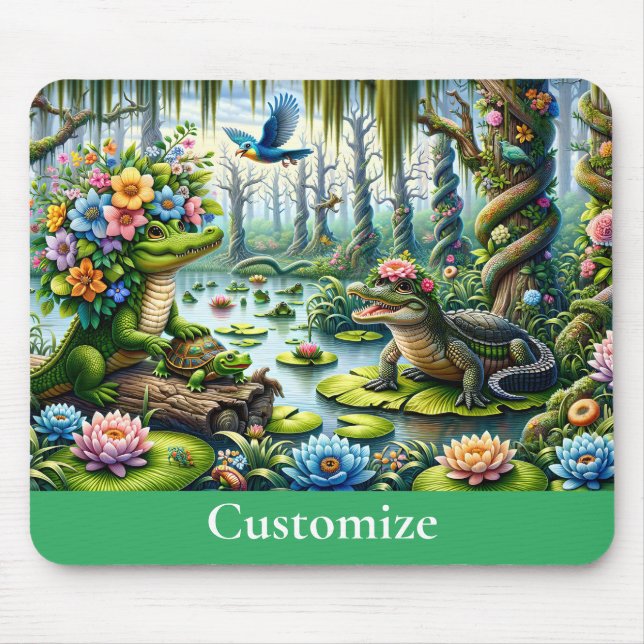 Alligator Fantasy Sumamp Thunder_Cove Mousepad (Vorne)