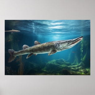 Alligator Fische schwimmen Fisch Print Poster