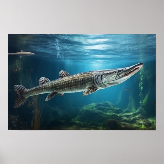 Alligator Fische schwimmen Fisch Print Poster (Vorne)