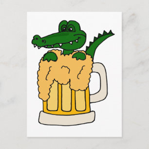 Alligator für die Bier-Tasse Postkarte