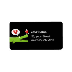 Alligator für die Liebe Adressaufkleber