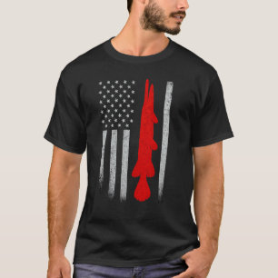 Alligator Gar Angeln amerikanisches Flagge Design T-Shirt