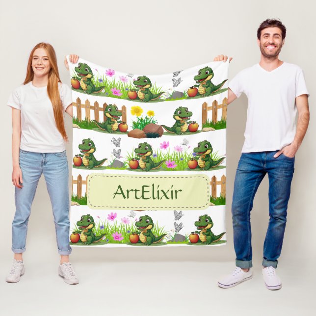 Alligator-Garten Personalisiert Fleecedecke (Beispiel)