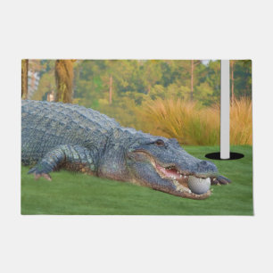 Alligator, gefährliche Lüge auf Golfplatz Fußmatte