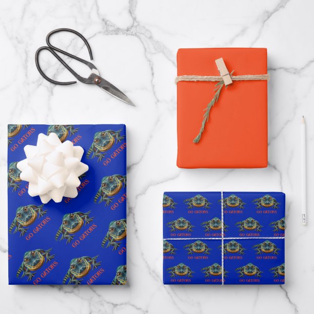 Alligator - Go Gators Geschenkpapier Set (Vorderseite)