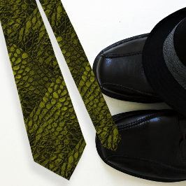 Alligator Gold Imitate Leder ・ doppelseitig Krawatte