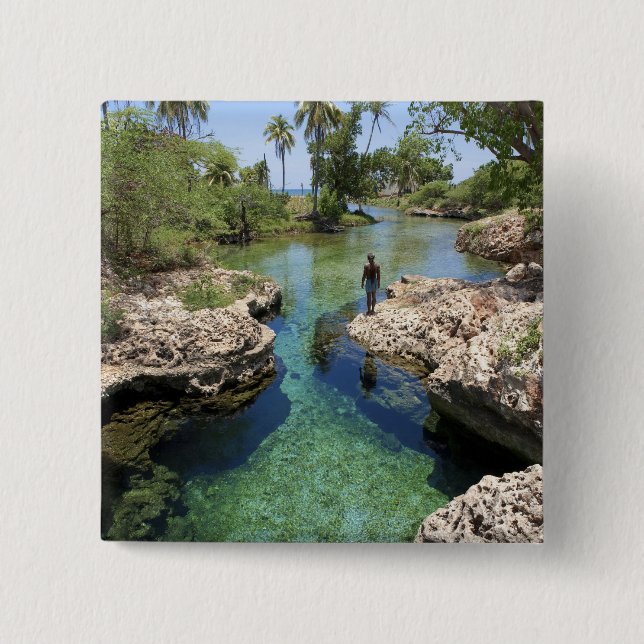 Alligator Hole, Black River Town, Jamaika Button (Vorderseite)