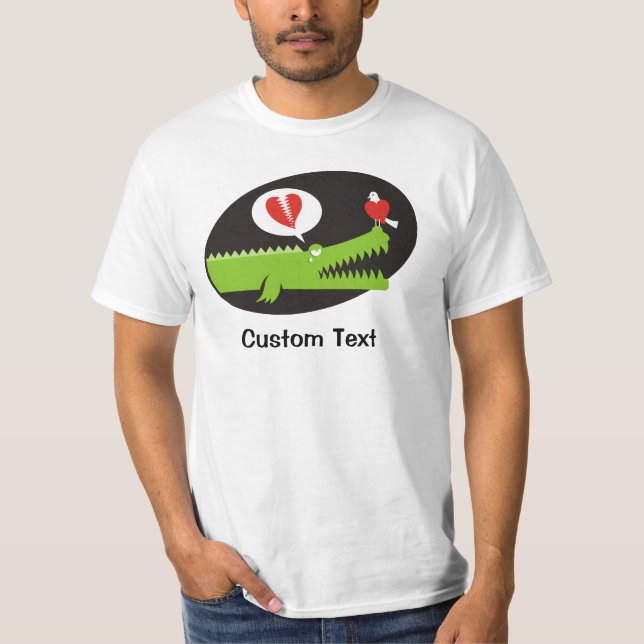 Alligator im T - Shirt Liebe (Vorderseite)