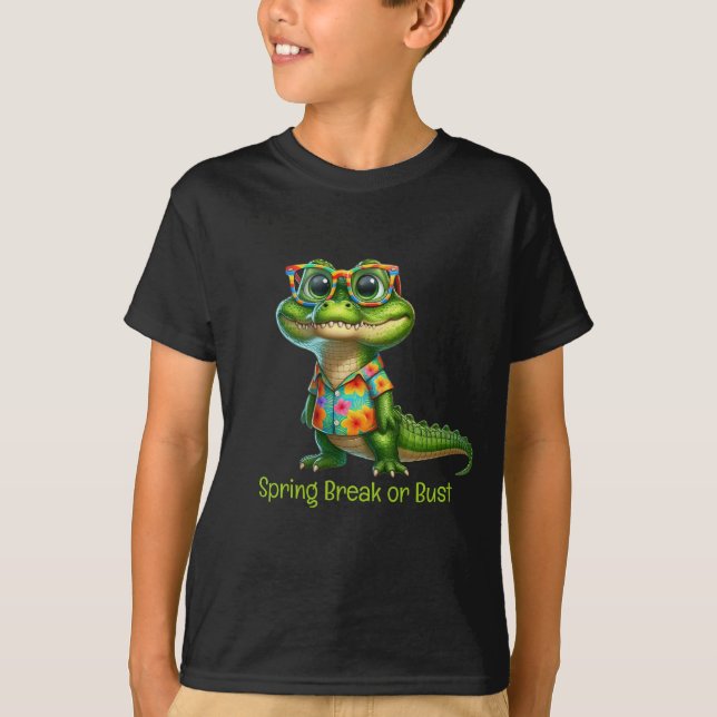 Alligator im tropischen Shirt (Vorderseite)