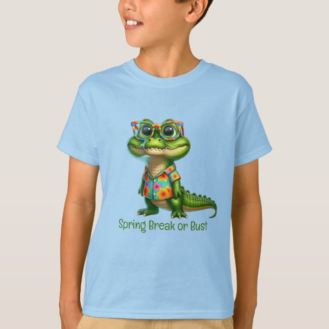 Alligator im tropischen Shirt (Vorderseite)
