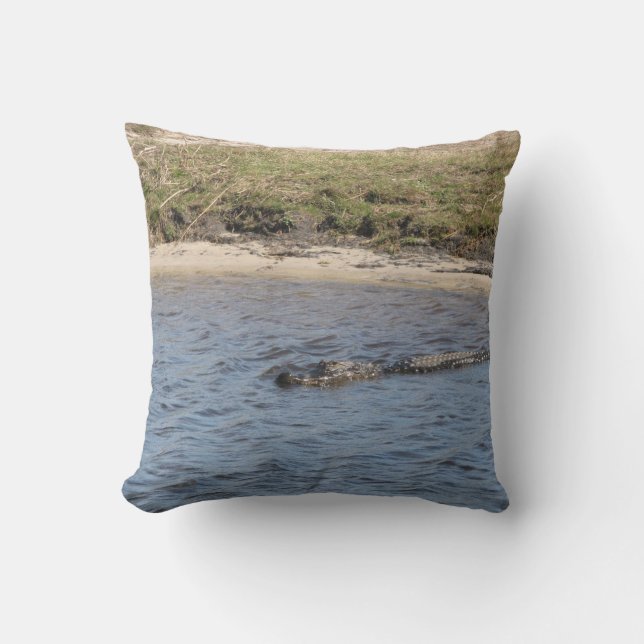 Alligator im Wasser Kissen (Vorderseite)