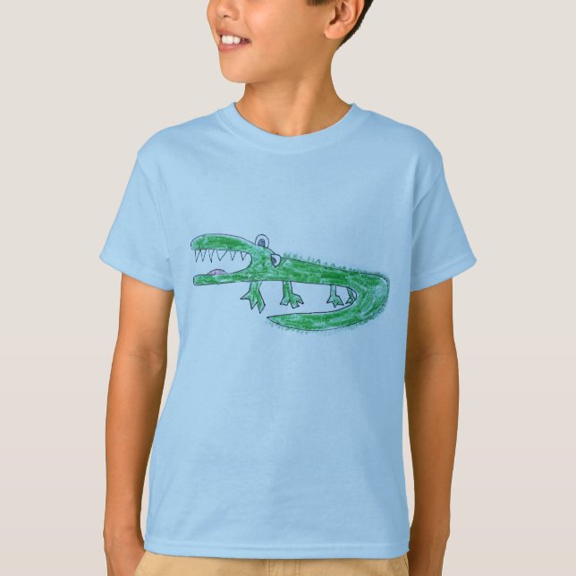 Alligator in Crayon T Shirt (Vorderseite)