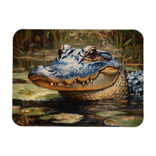 Alligator in der Everglades Wildlife Art Magnet