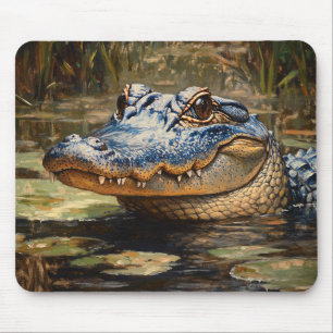 Alligator in der Everglades Wildlife Art Mousepad