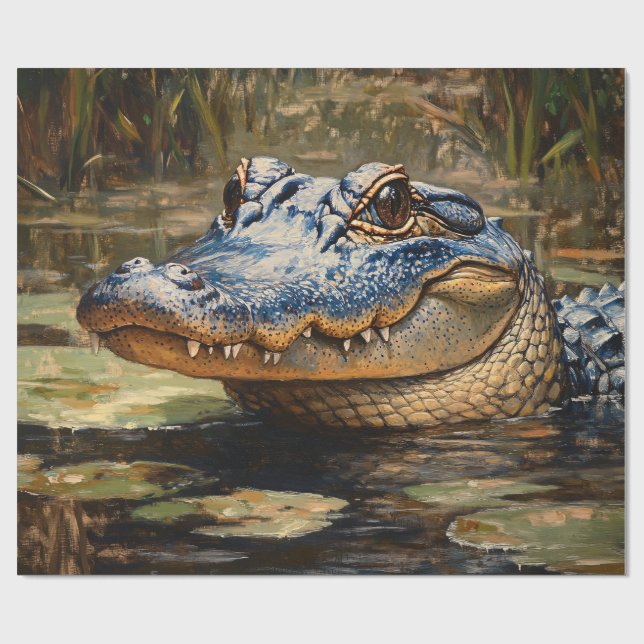 Alligator in der Everglades Wildlife Decoupage Geschenkpapier (Flach)