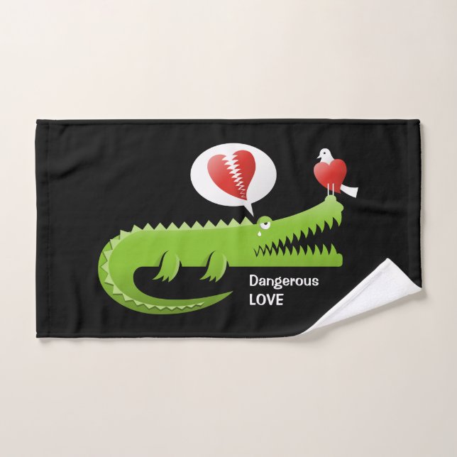 Alligator in der Liebe Badhandtuch Set (Handtuch)