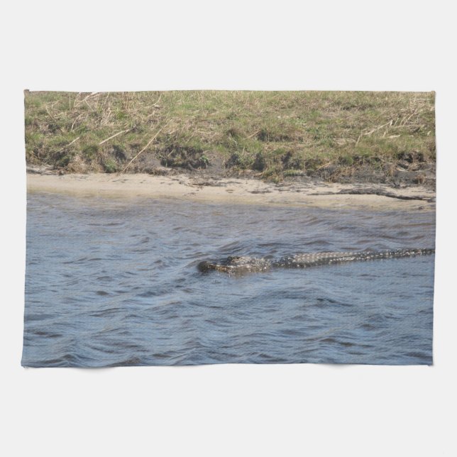 Alligator in der Wasserküche Handtuch (Horizontal)