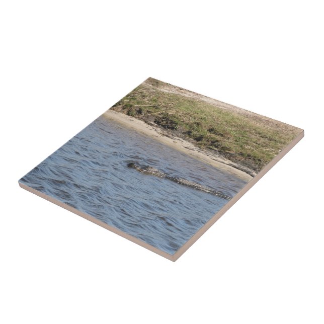 Alligator in der Wassersäule Fliese (Seite)