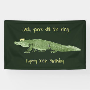 Alligator in einem Kronengeburtenbanner Banner