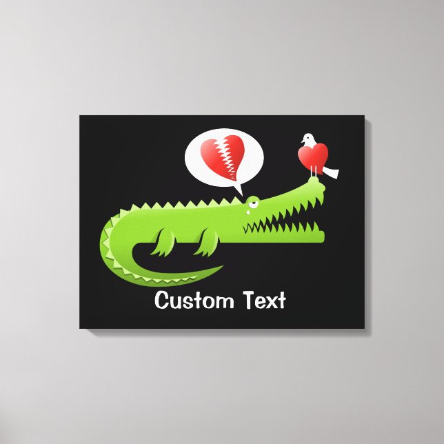 Alligator in Liebe Canvas Print Leinwanddruck (Vorderseite)