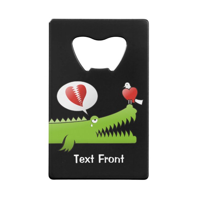 Alligator in Liebe Kreditkarte Flaschenöffner (Vorderseite)