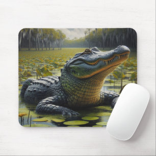 Alligator in Sumpf Bull Gator Mousepad