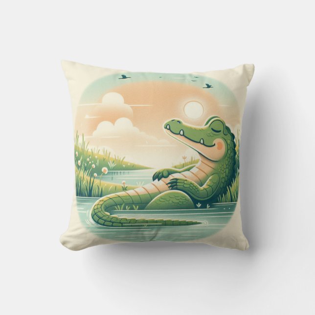 Alligator-Inspiriert Pillow Kissen (Vorderseite)