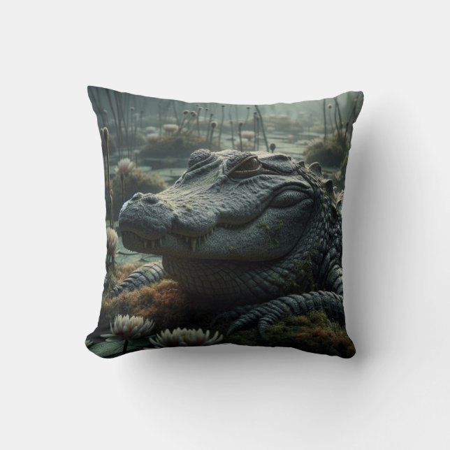 Alligator-Inspiriert Pillow Kissen (Vorderseite)