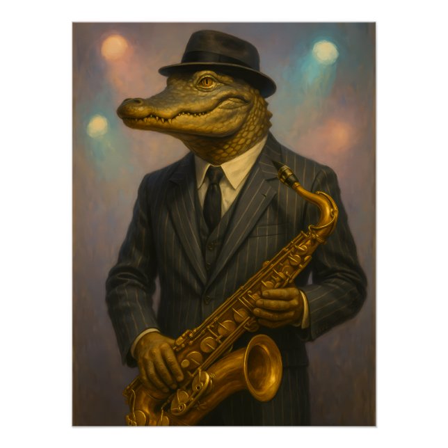 Alligator Jazzmusiker Poster (Vorderseite)