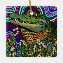 Alligator Keramik Ornament